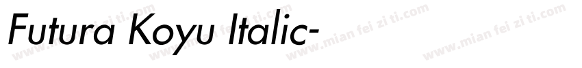 Futura Koyu Italic字体转换